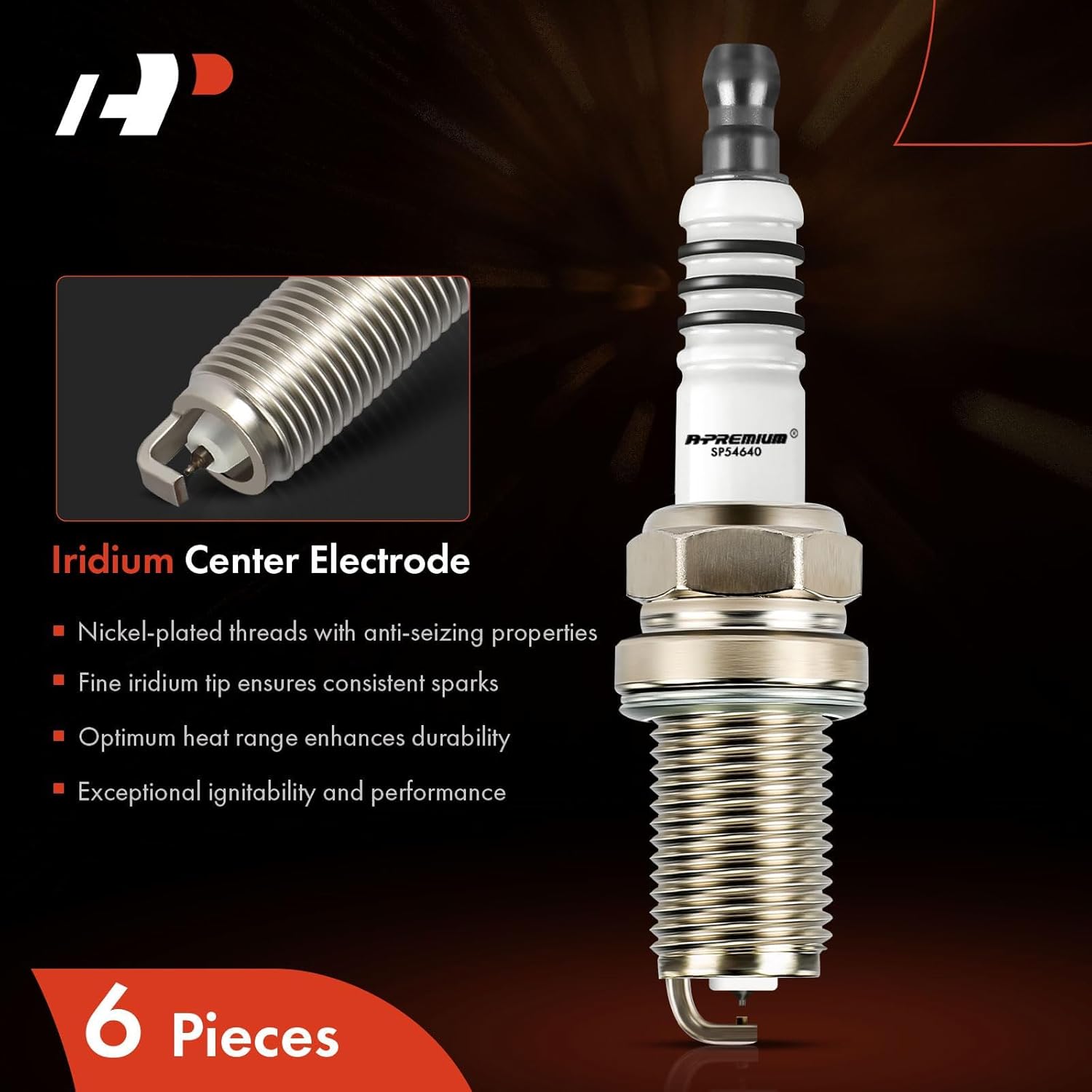 A-Premium Iridium Platinum Spark Plugs (Pack of 8) Compatible with Mercedes-Benz C43 AMG, E430, E500, ML55 AMG, S420 & Land Rover Range Rover & Chevrolet Corvette & Jaguar XF XJ8
