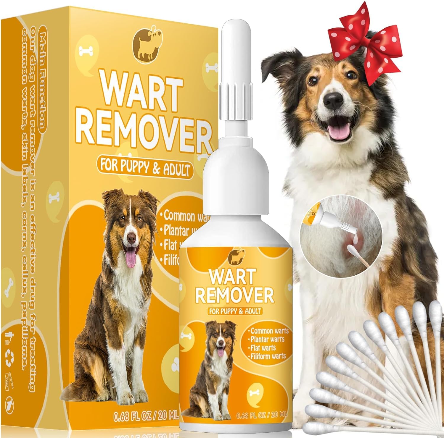 Dog Wart Remover(20ML), Natural Dog Wart Removal Treatment, Rapidly Eliminates Dog Warts & Dog Skin Tags, Liquid Wart Remover for Dogs No Harm & Pain-Free Dog Wart Removal