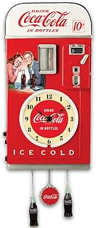 Coca-Cola Vintage Vending Machine Wall Clock, LED Lights, Sound Effects