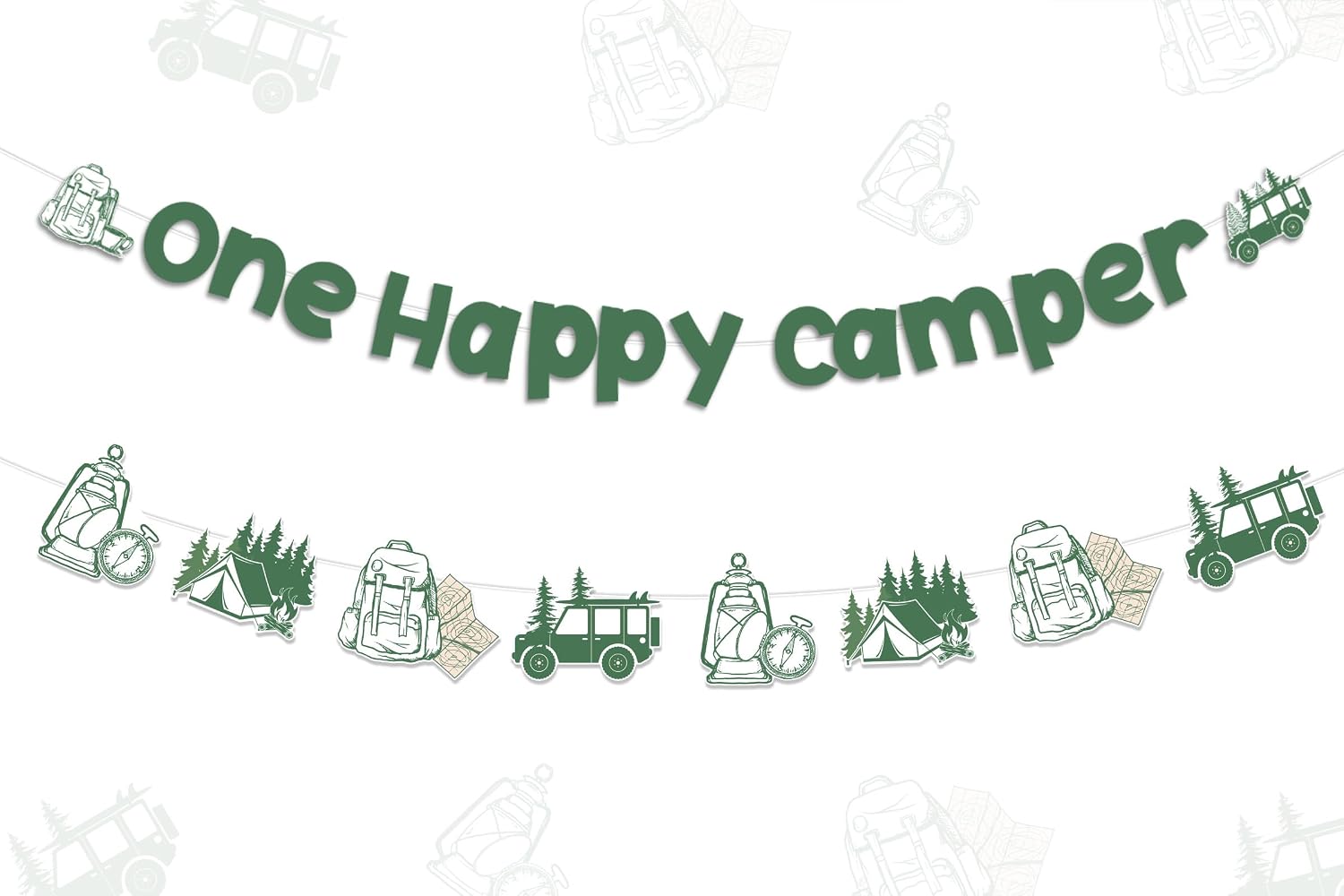 Jollyboom One Happy Camper Birthday Decorations, Camping 1st Birthday Decorations Banners for Boys One Happy Camper Woodland Adventure Party