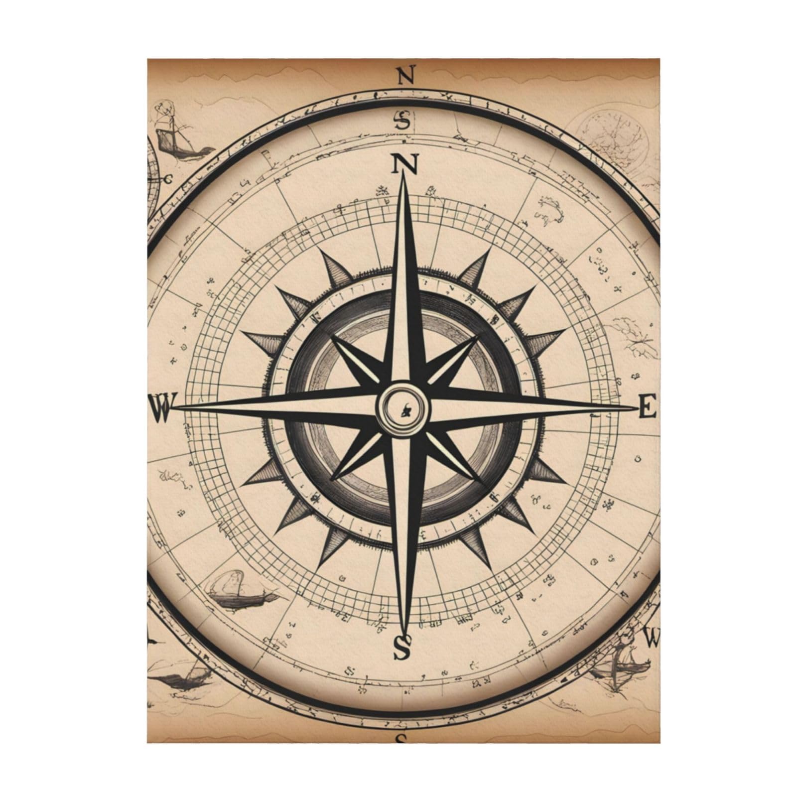 Coperta Mappa Del Mondo Nautica Vintage | 101x127 Cm In Flanella Ultra Morbida | Regalo Per Amanti Dell'Avventura