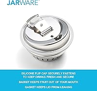 Vista 7 de Jarware Tapa para infusión de bebidas y frutas 2 en 1 de acero inoxidable, boca regular, plateado