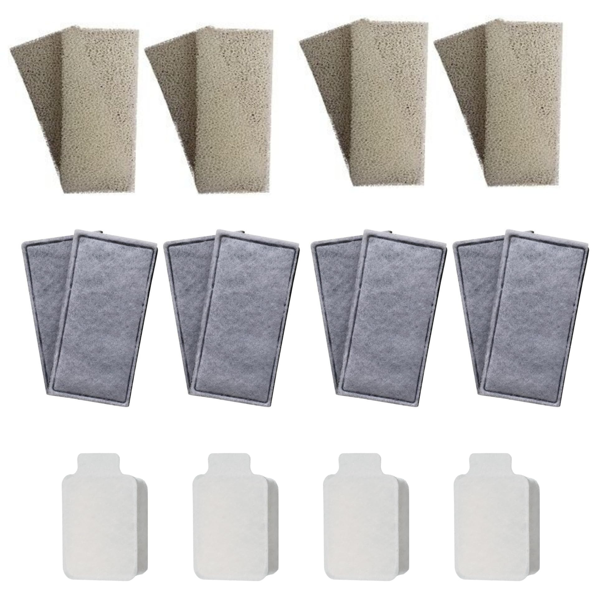 8 x Compatible With Fluval U2 Foams + 8 Polycarbon Filters + 4 Clean & Clear U2 Filter Media U Series Internal Filter Cartridges