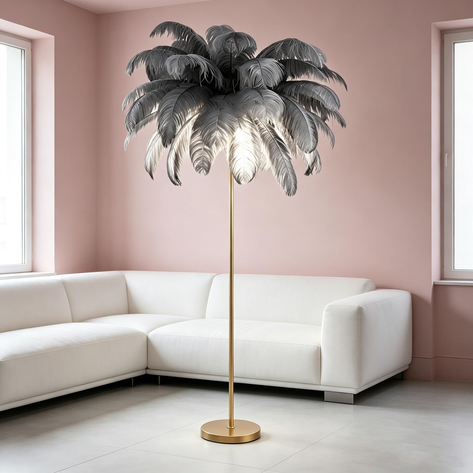 LCNDKF Elegant Feather Floor Lamp