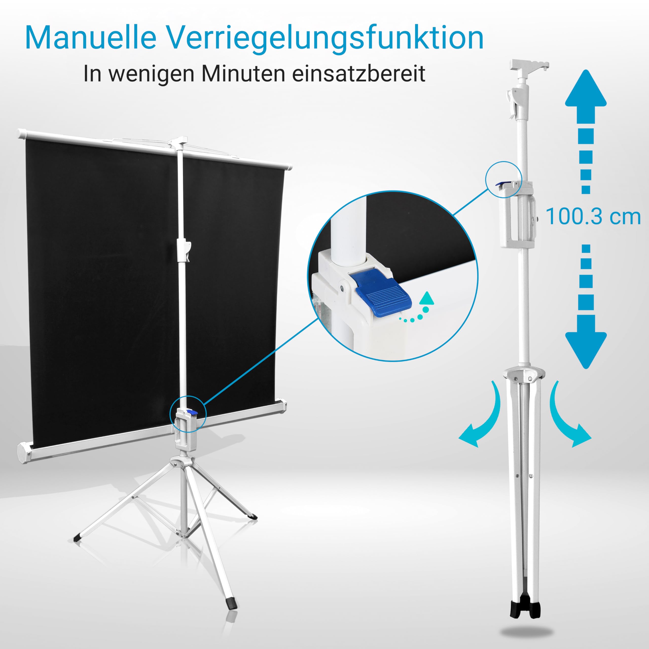 Pyle Leinwand mit Stativ – Tragbare & Faltbare Projektorleinwand – Bild 2