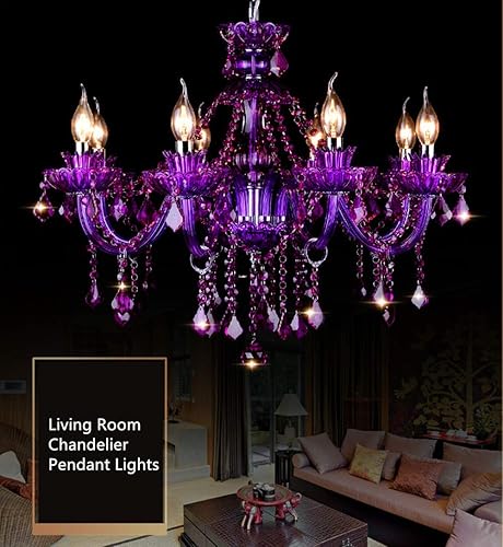 Miniatura 5 de LAKIQ Candelabro moderno de cristal, lámpara colgante para sala de estar, dormitorio, longitud de forma de vela, longitud ajustable para comedor