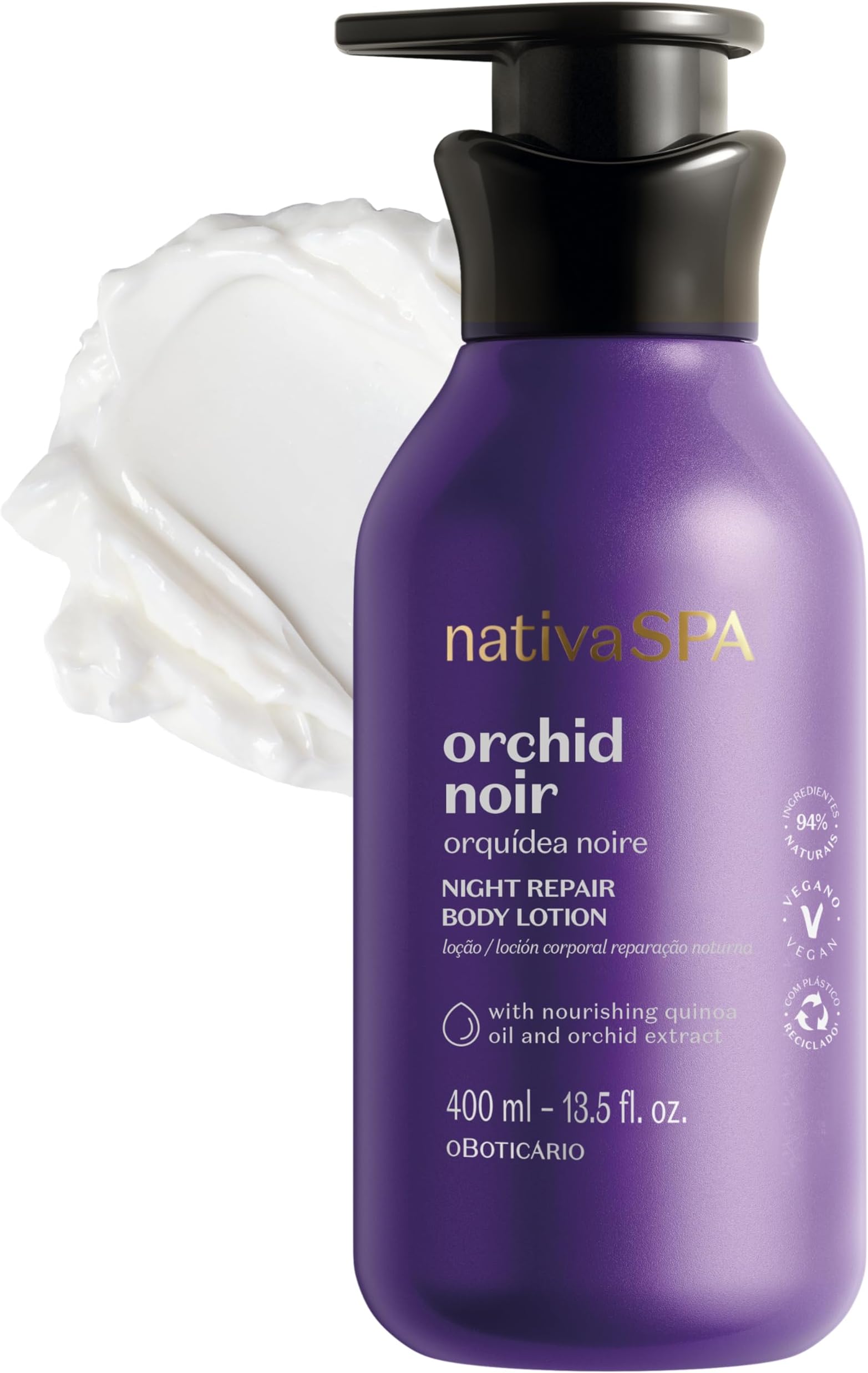 Nativa SPA Noire Orchid, Moisturizing Body Cream, Scented Body Lotion with Quinoa Drops for More Hydration 400ml