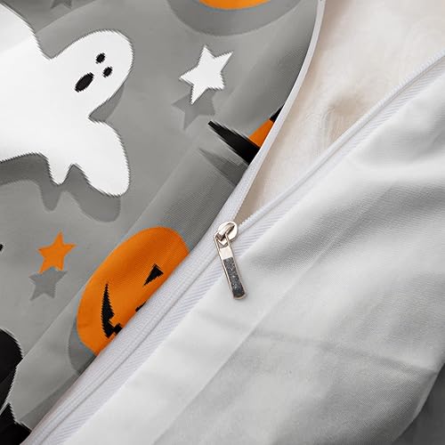 Miniatura 106 de Pumpkin Bedding Halloween Duvet Cover Set Funny Evil Pumpkin Pattern Design Black Halloween Bedding Set Queen 1 Duvet Cover 2 Pillowcases