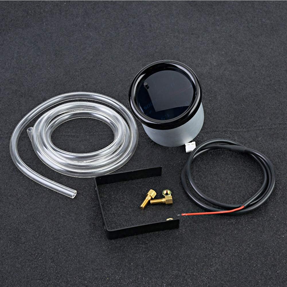 Medidor Turbo Boost, 2 "52 mm Universal Aluminio + Pantalla LED de plástico Medidor Turbo Boost de motocicleta con sensor