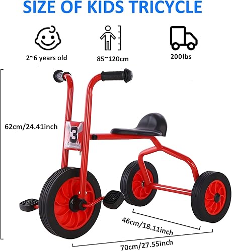 Miniatura 4 de MJKCBD Triciclo para niños al aire libre de 2 a 6 años de edad, juguetes de equitación para niños, equipo de juego al aire libre, guardería o