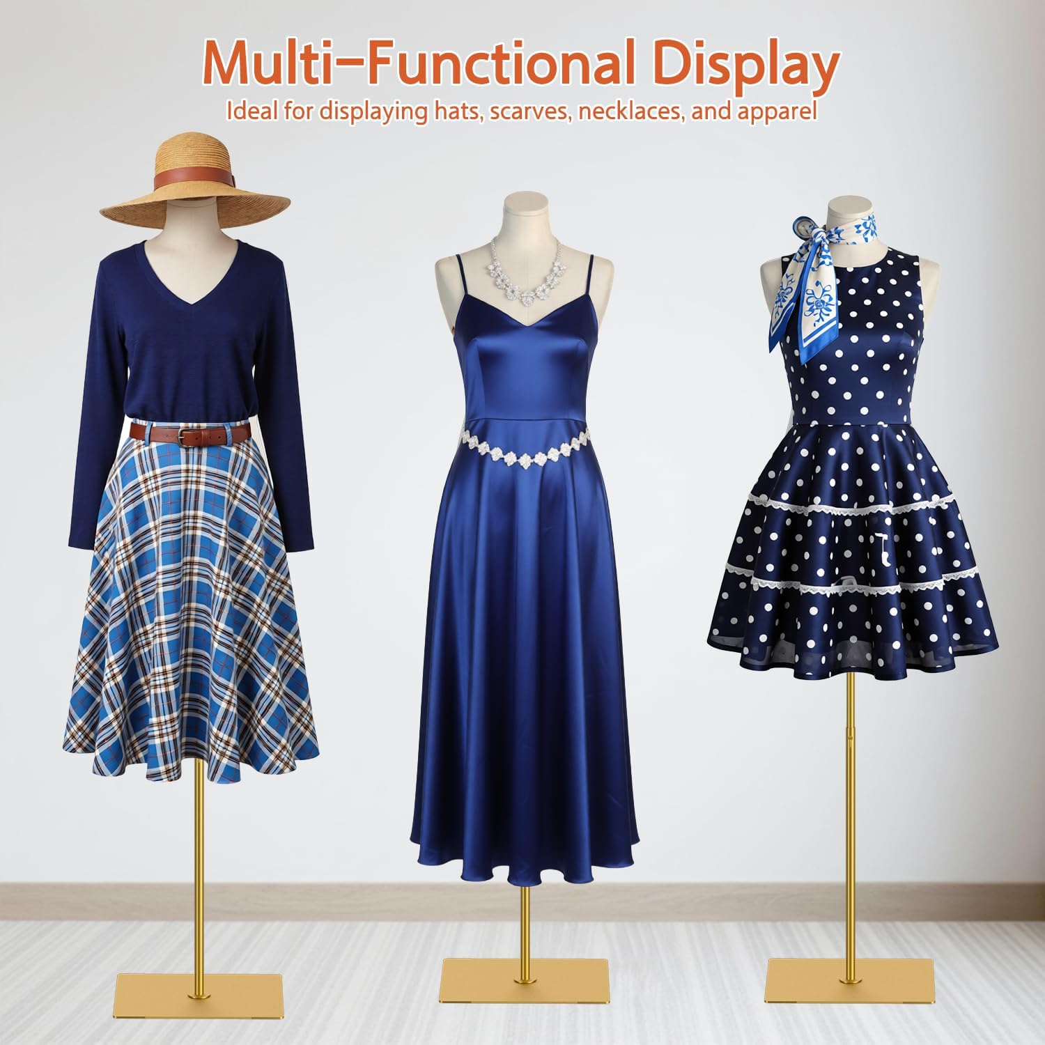 Sewing Adjustable Mannequin Torso for Female: Adjustable Height from 47.2 to 74.8 Inch Mannequin - Pinnable Female Dress Form with Support Metal Base for Dress Display and Sewing.