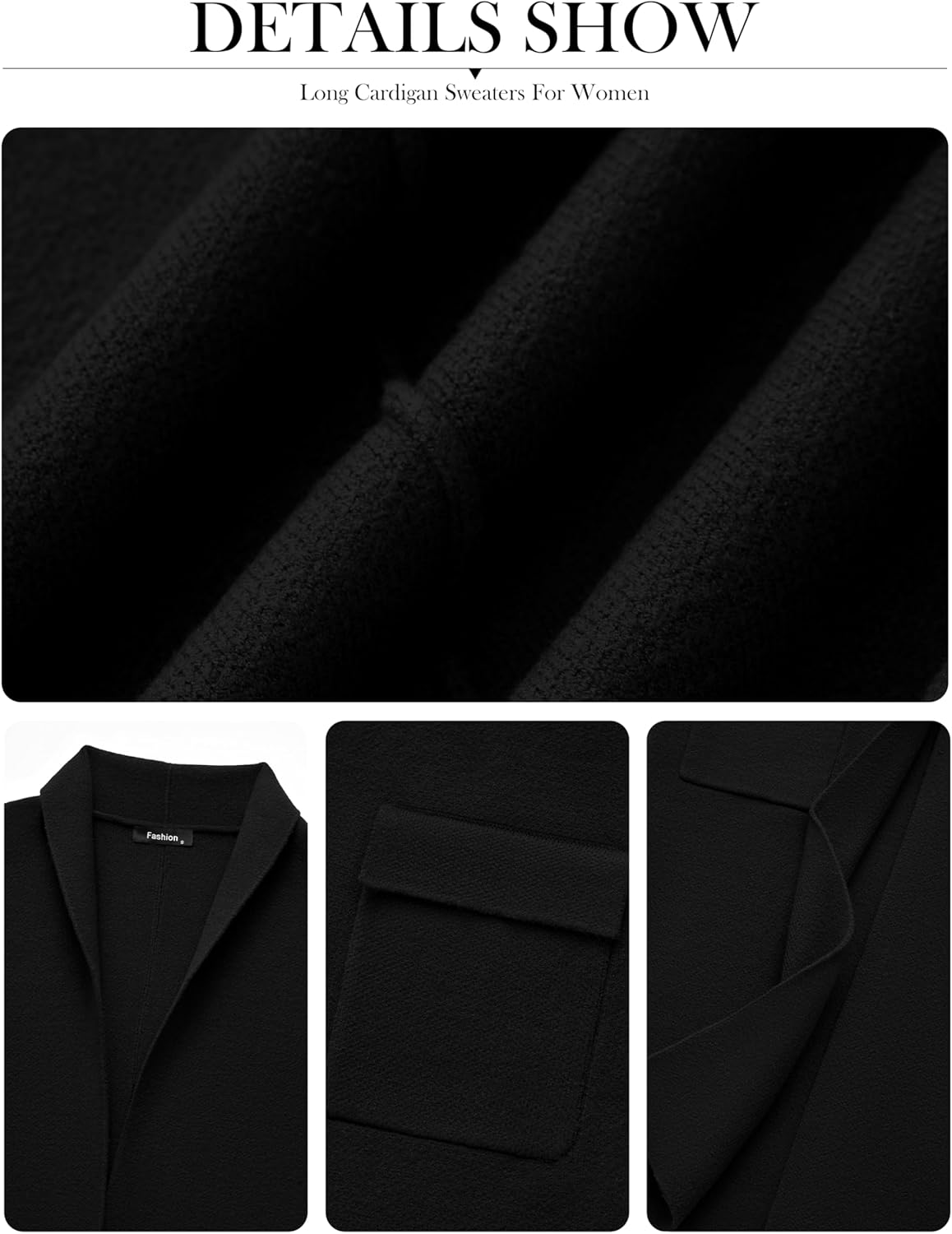 MASCOMODA Open Front Long Cardigan Sweaters for Women Trendy 2025 Fall Winter Oversized Sweater Coats Knit Coatigan Jackets - Image 6