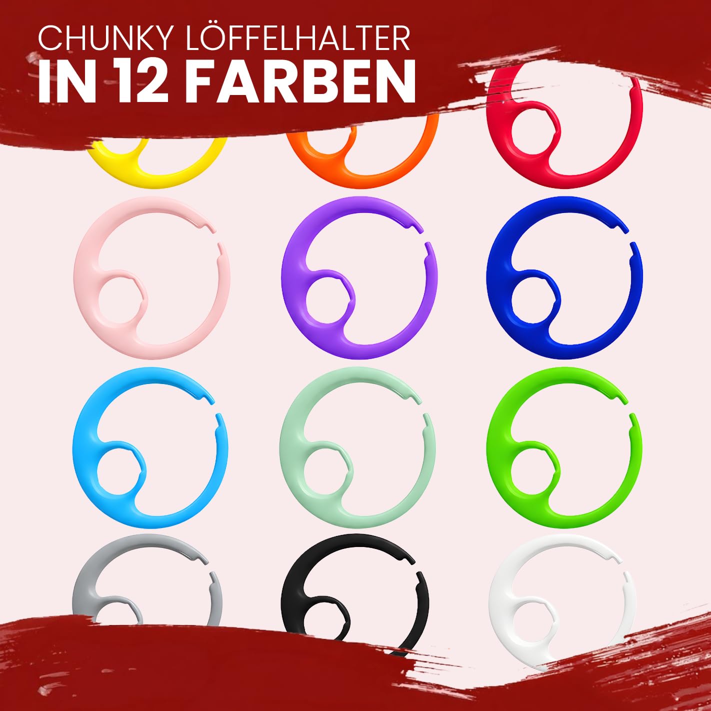 Chunky Flavour Löffelhalter für 90g Dose – Scoop Holder für More Nutrition – 3D Druck, passgenau, hgienisch, 3er Set, diverse Farben