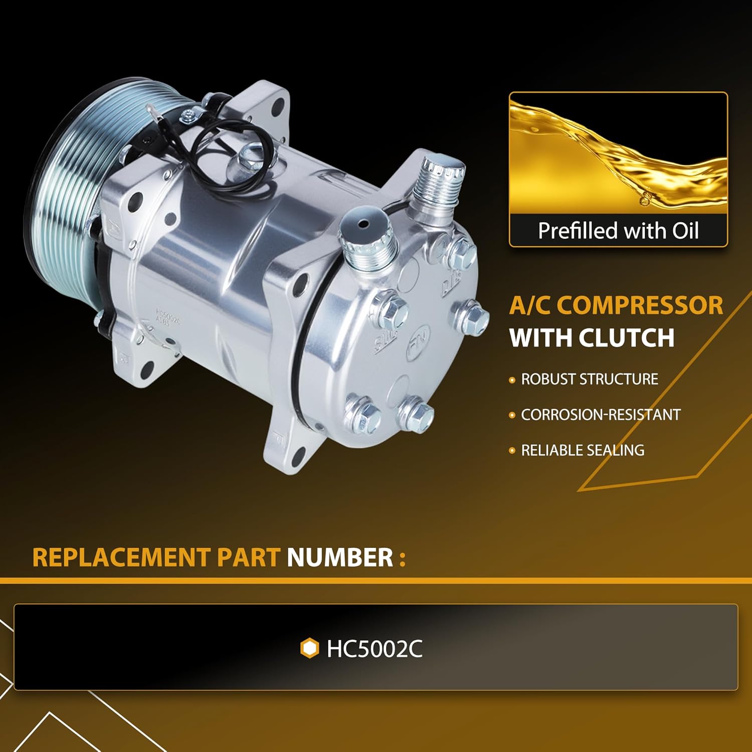 Sanden AC compressor (8 Grooves-HC5002C)