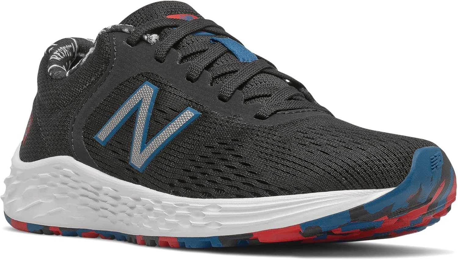 New Balance Unisex-Child Fresh Foam Arishi V2 Lace-up Running Shoe Black/Oxygen Blue/Team Red 10.5 Little Kid
