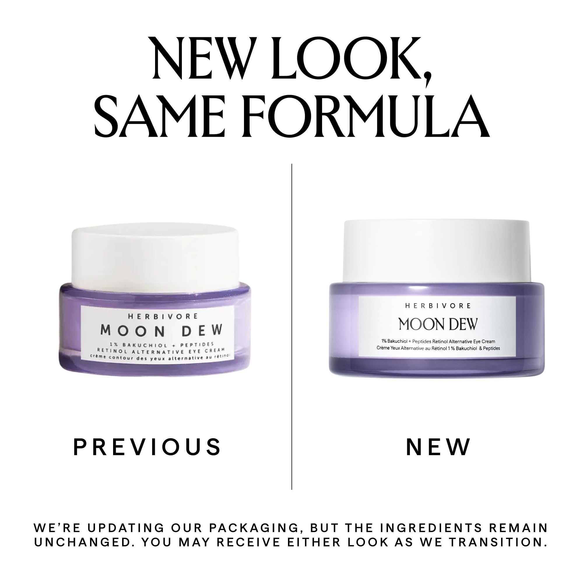 HERBIVORE Moon Dew 1% Bakuchiol + Peptides Retinol Alternative Anti Aging Eye Cream Reduces Fine Lines, Wrinkles & Puffiness, Plant-based, Vegan, Cruelty-free, 15mL / 0.5 oz