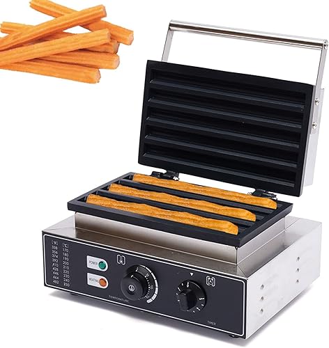 Máquina comercial para hacer churros de 5 varillas, de acero inoxidable, 110 V, 1550 W