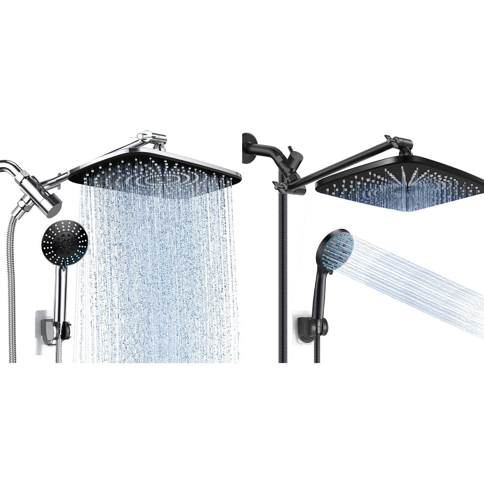 Pomme de douche à effet pluie haute pression filtrante à 5 modes
