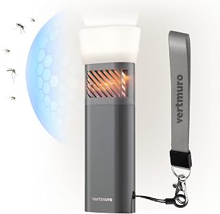 Mosquito Repeller for Outdoors, Mosquito Repellent Flashlight with 6000 mAh Ultra Capacity, Mosquito Repellent Flashlight, Rechargeable Cordless Outdoor Camping Mosquito Repeller, Gray