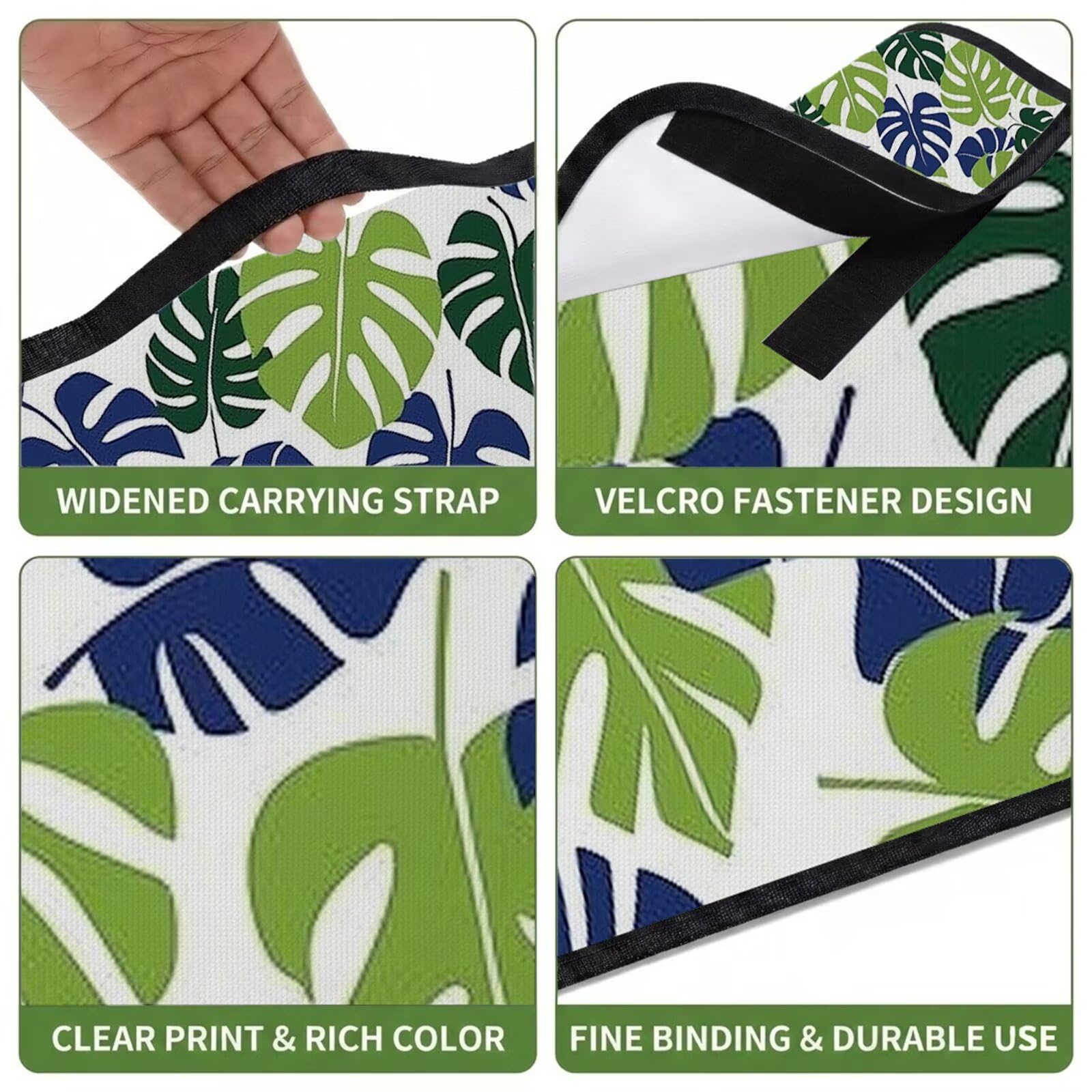 Coperta de Picnic Grande 200x200 cm,Blu navy Manta Picnic Impermeable Anti-Sabbia Manta de Playa Pieghevole,Outdoor Picnic Blanket per Spiaggia,Camping,Giardino,Trekking - piante tropicali (2) FZ-55