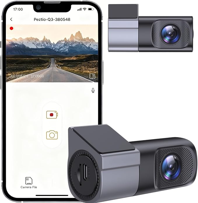 1080p Dash Cam Front, 360° Rotating Dash Camera for Cars,