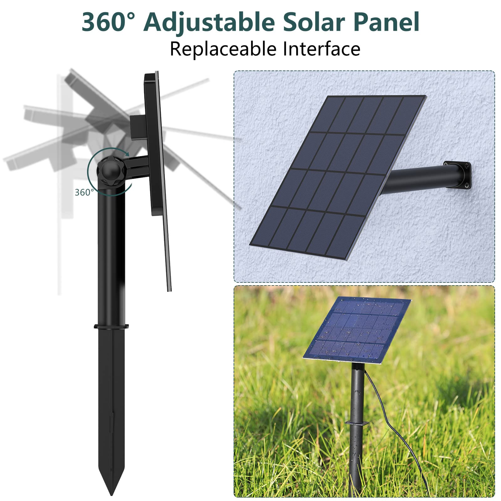 AISITIN Fontana Solare da Giardino Esterno 3,5W con Picchetti da terra - Pompa ad Energia Solare con Tubo Flessibile 1,5m e 8 Effetti Ugelli Fontana Solare per Laghetto/Stagni/Vasca Uccelli/Giardino