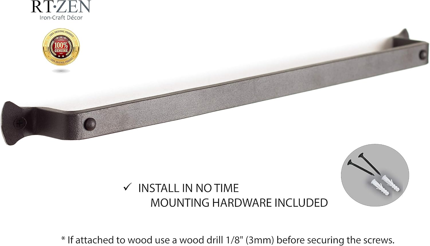 Buy Rtzen Rustic Modern Wrought Iron Towel Holder Fancy 17 Rot Bar Rack Fits 14 Towel For Kitchen Bathroom Decorative Wall Mount Dish Towel Rod Hanger Metal Handmade Decor