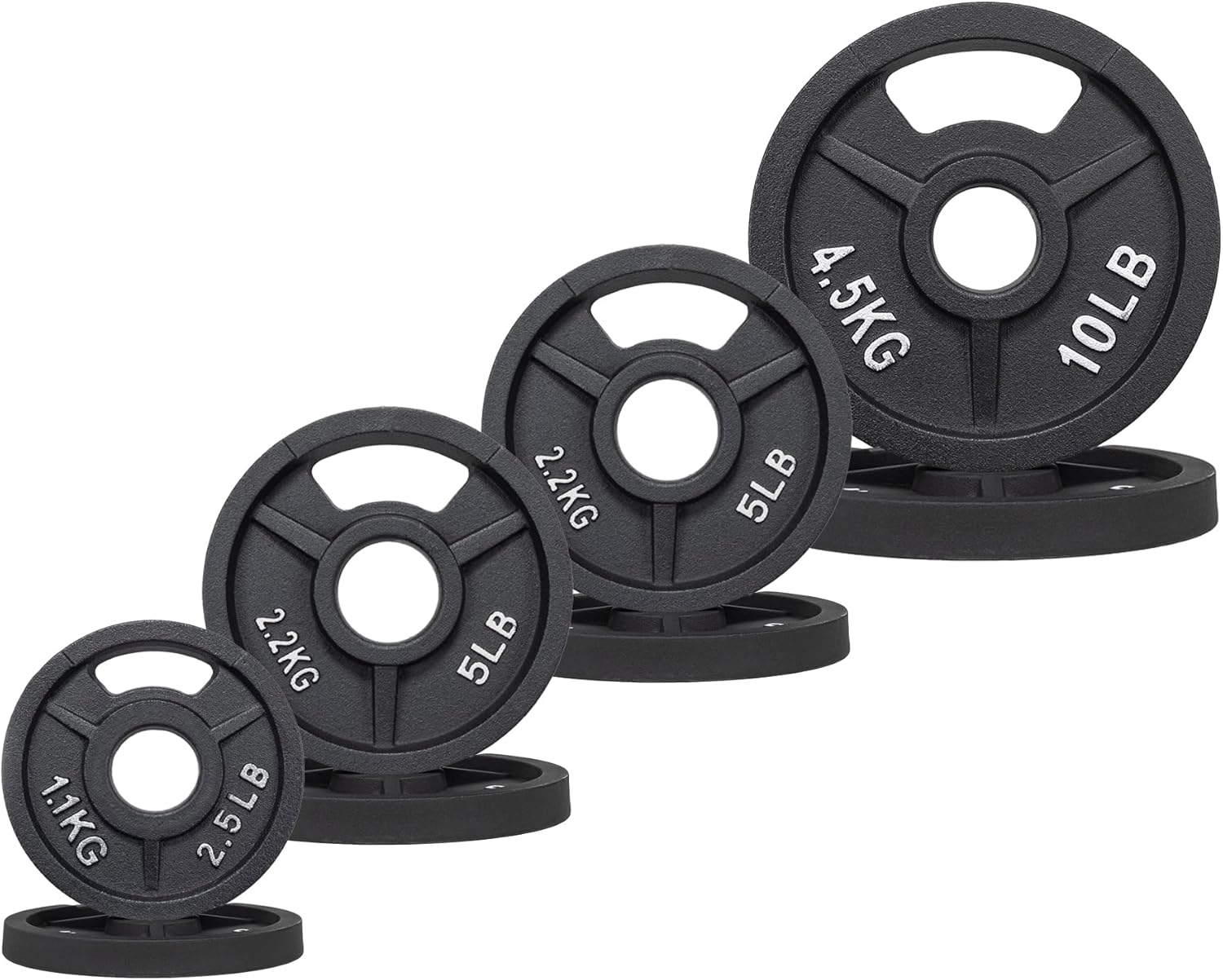 Fitvids 2-Inch Olympic Rubber Coated Cast Iron Plate Weight Plate for Strength Training and Weightlifting, Multiple Sizes Fitvids 2-Inch Olympic Rubber Coated Cast Iron Plate Weight Plate for Strength Training and Weightlifting, Multiple Sizes