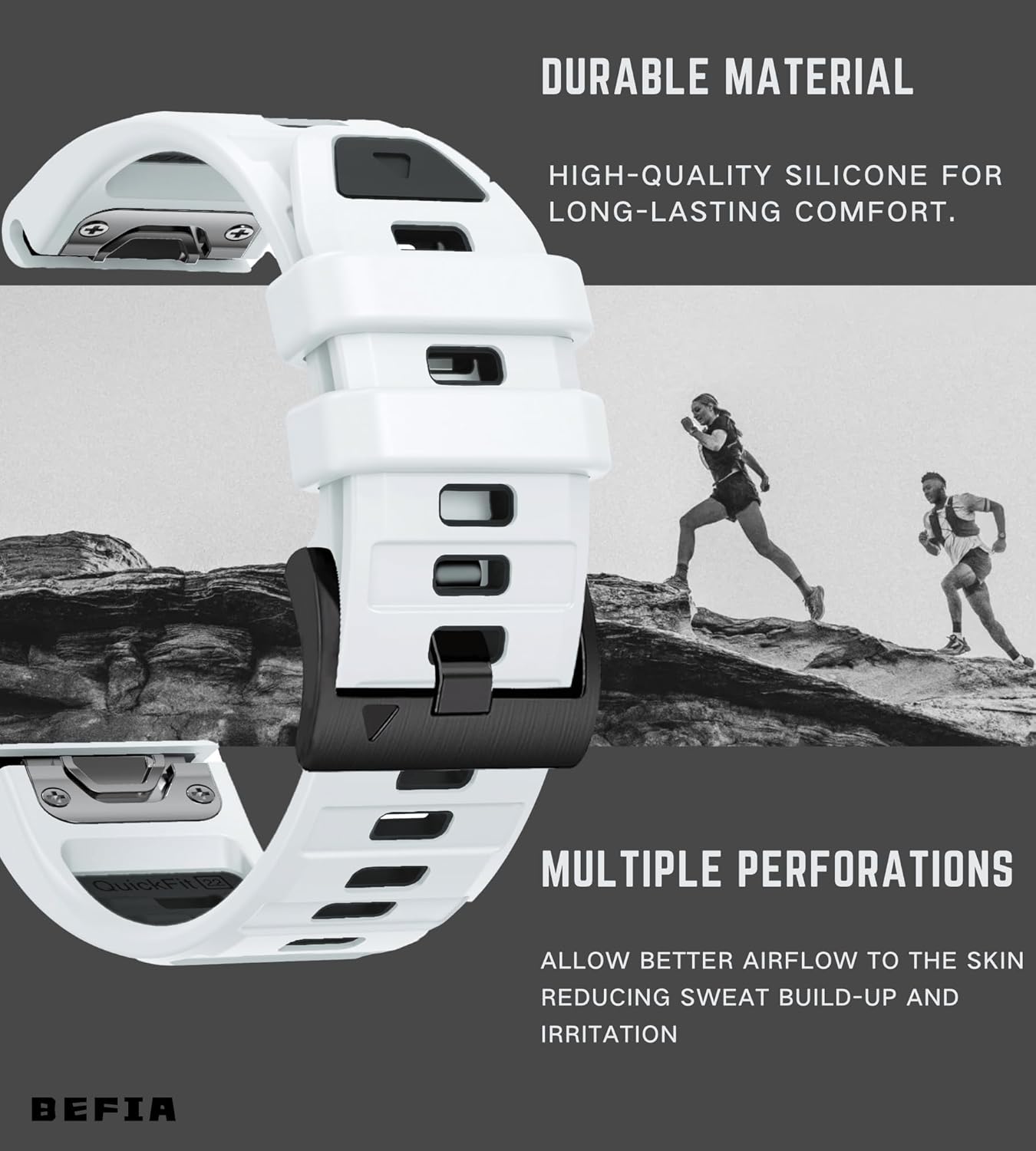 22mm Watch Band for Garmin fenix 8 47mm 5 6 fenix 7 sapphire solar band Quick Fit 22 Watch Bands for Garmin Watch Forerunner 965 955 epix gen 2 47mm Strap Comfort for Men Women - Image 6