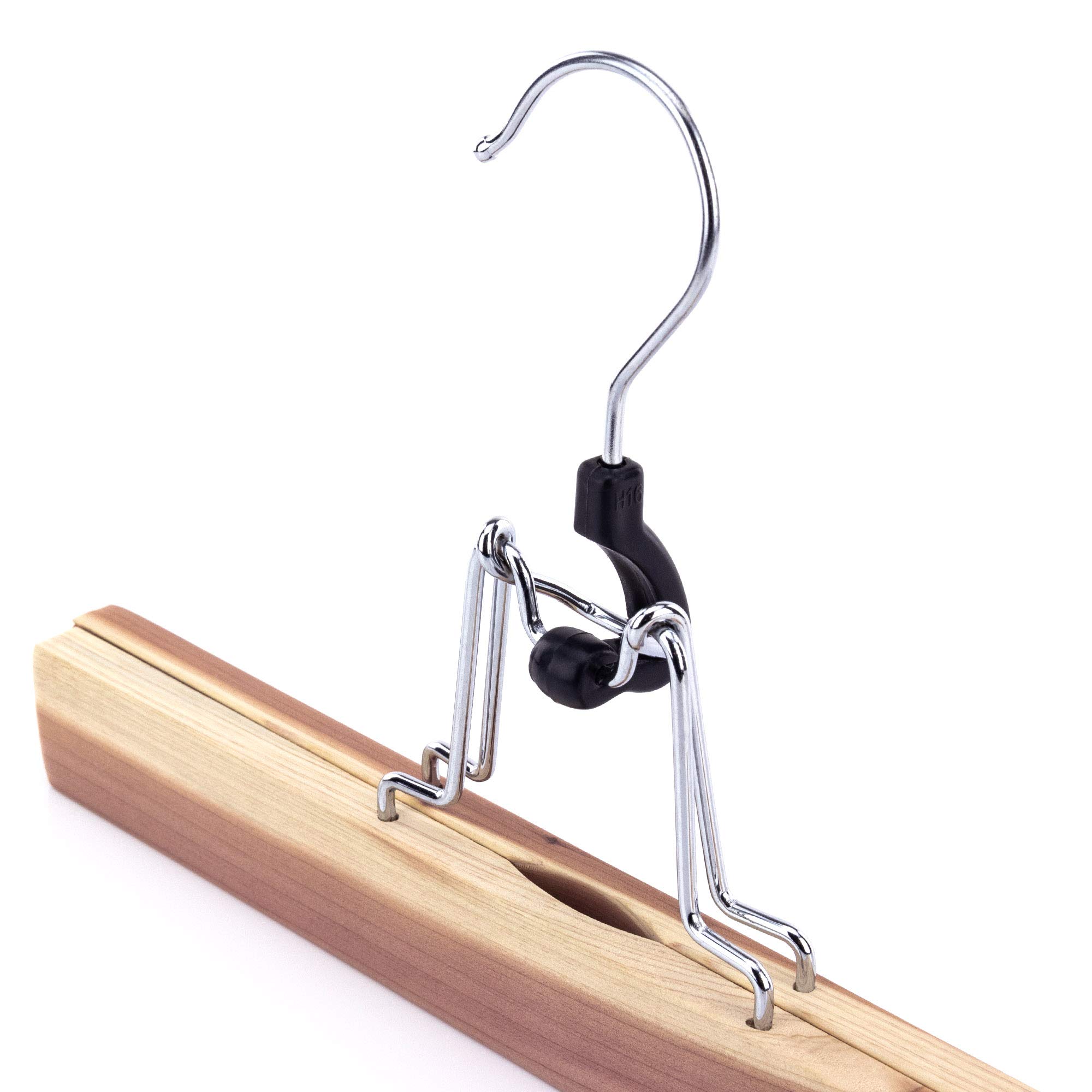 HANGERWORLD Lot de 10 cintres en Bois de cèdre - 27 cm - Protection Anti-Mites - Cintres pour Pantalons