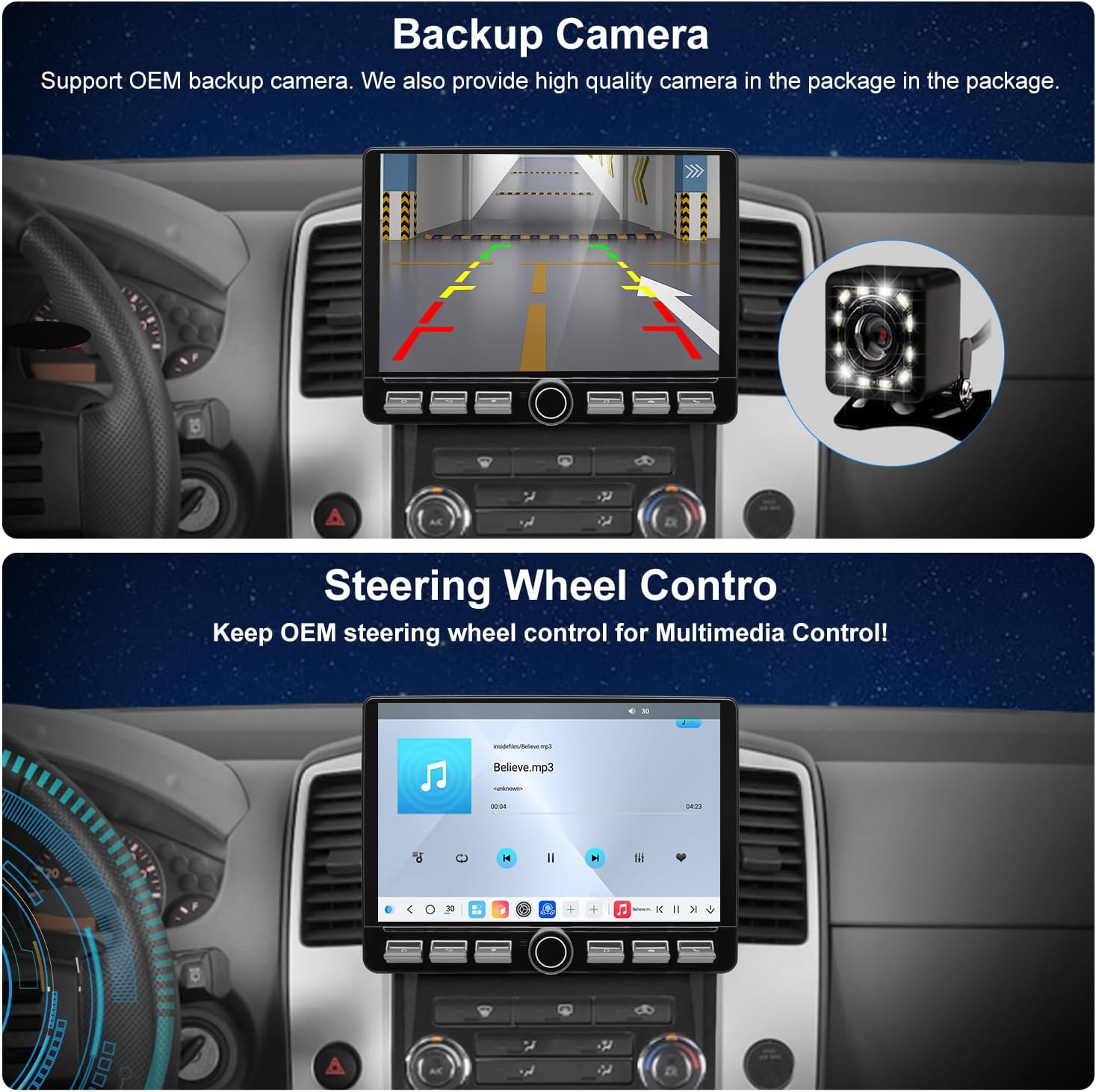QLED Radio for Nissan Frontier Xterra 2009 2010 2011 2012 Upgrade,Touch Screen Stereo Replacement,Wireless carplay Android auto,4G LTE Network,Support SWC, Free Backup Camera