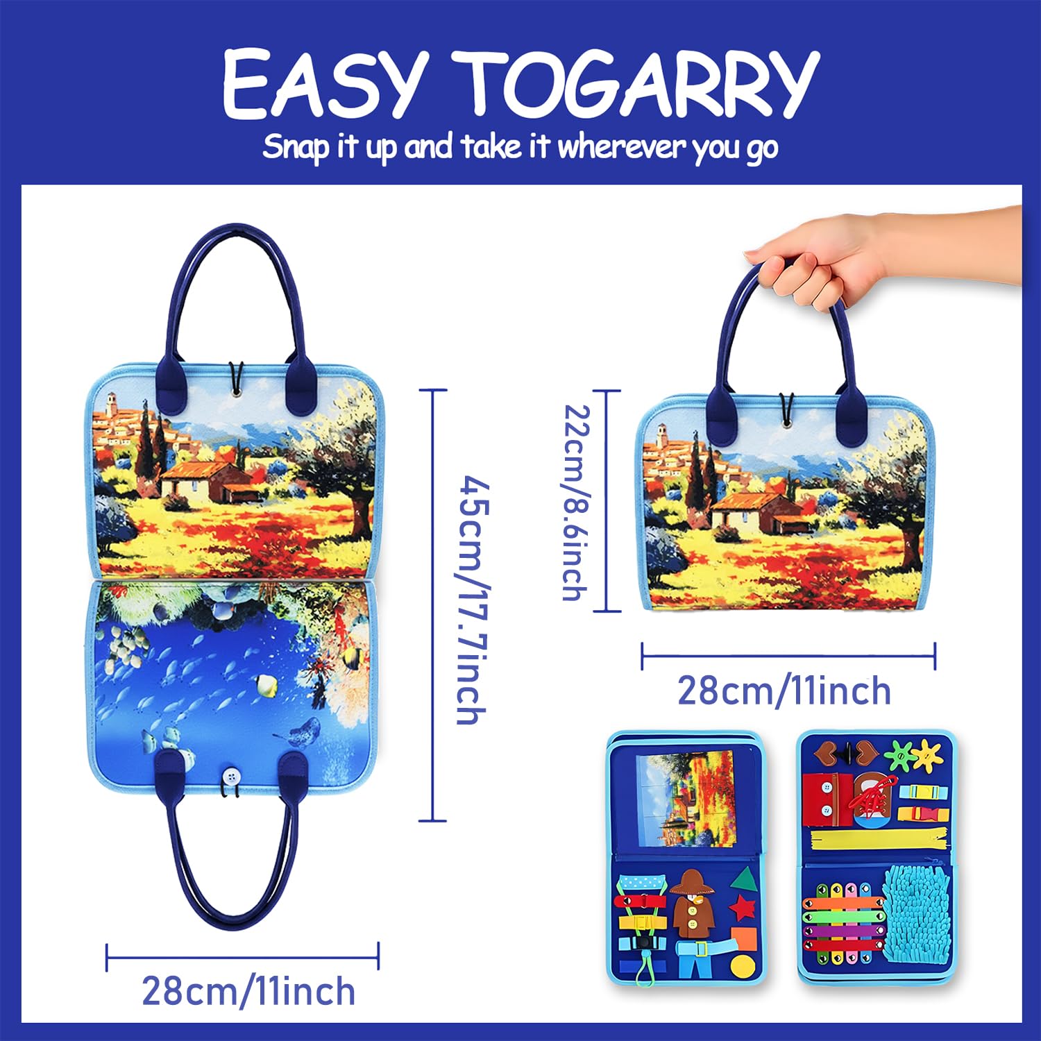Koc sensoryczny Fidget dla dorosłych, uspokajający i wygodny, dla seniorów, łagodzi niepokój, ze stymulacją dotykową, miękki koc zabezpieczający dla wsparcia demencji i wczesnej nauki malucha