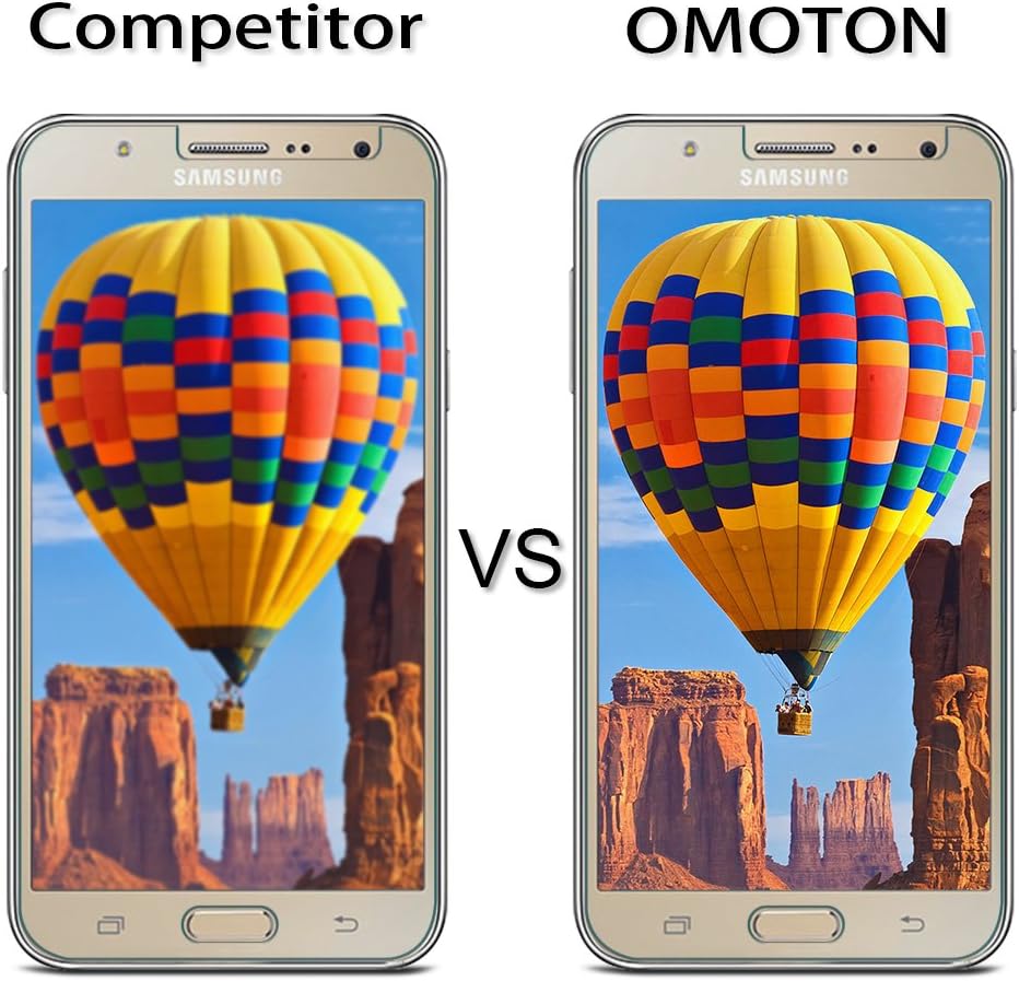 OMOTON Tempered Glass Screen Protector for Galaxy J7(2015 version) -5.5Inch,2 Pack
