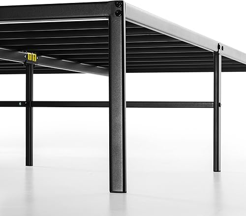 Miniatura 17 de Best Price Mattress Marco de cama de plataforma de metal de 18 pulgadas, listones de acero resistente, blanco, tamaño Queen