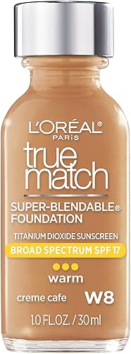 L'Oreal Paris Makeup True Match - Base líquida supermezclable, color café con crema W8, 1onza líquida, 1 unidad