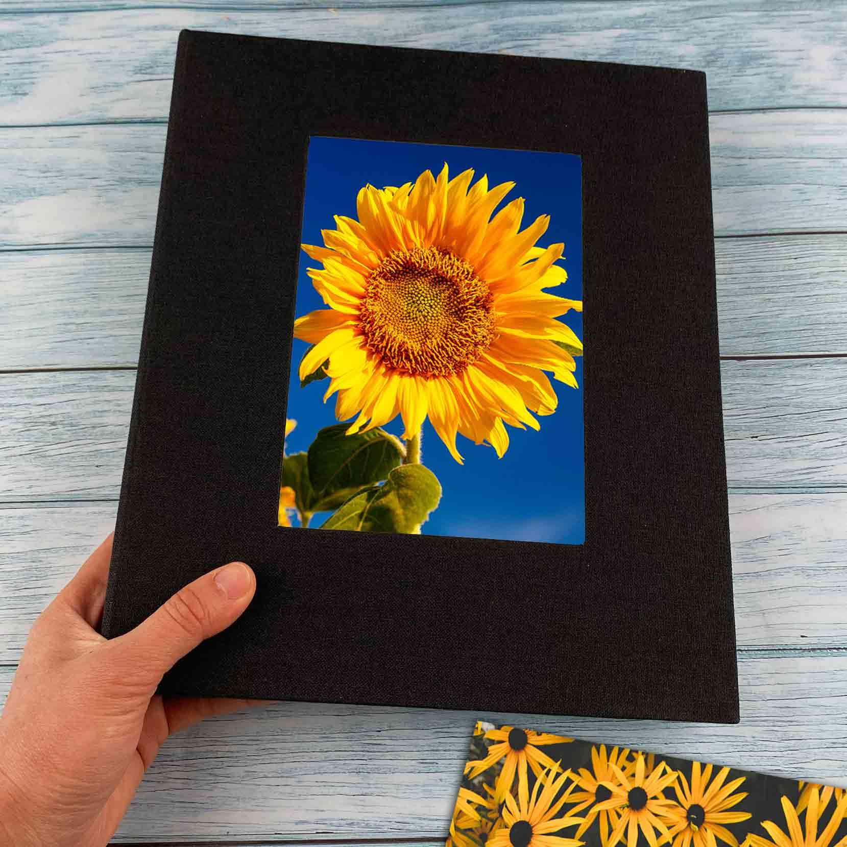 GPIRAL 8x10 Photo Album with 64 Photos, Black, Linen-Photo Album