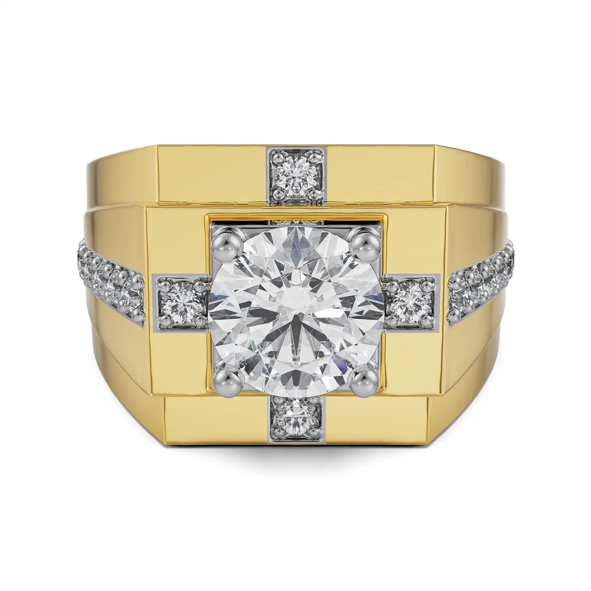 emori | Round forMen's Ring in 14KT Gold for Men | Yellow | Authentic & Certified Lab Diamonds-picture-43