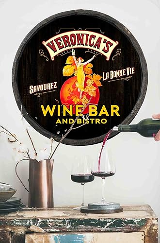 Vista 173 de THOUSAND OAKS BARREL CO. Personaliza el letrero de un cuarto de barril con cócteles de gato negro, barril de vino hecho de madera de roble de alta