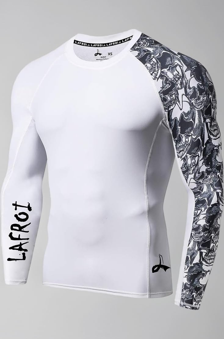 LAFROI Men's Long Sleeve UPF 50+ Baselayer Skins Performance Fit Compression Rash Guard-CLYYB