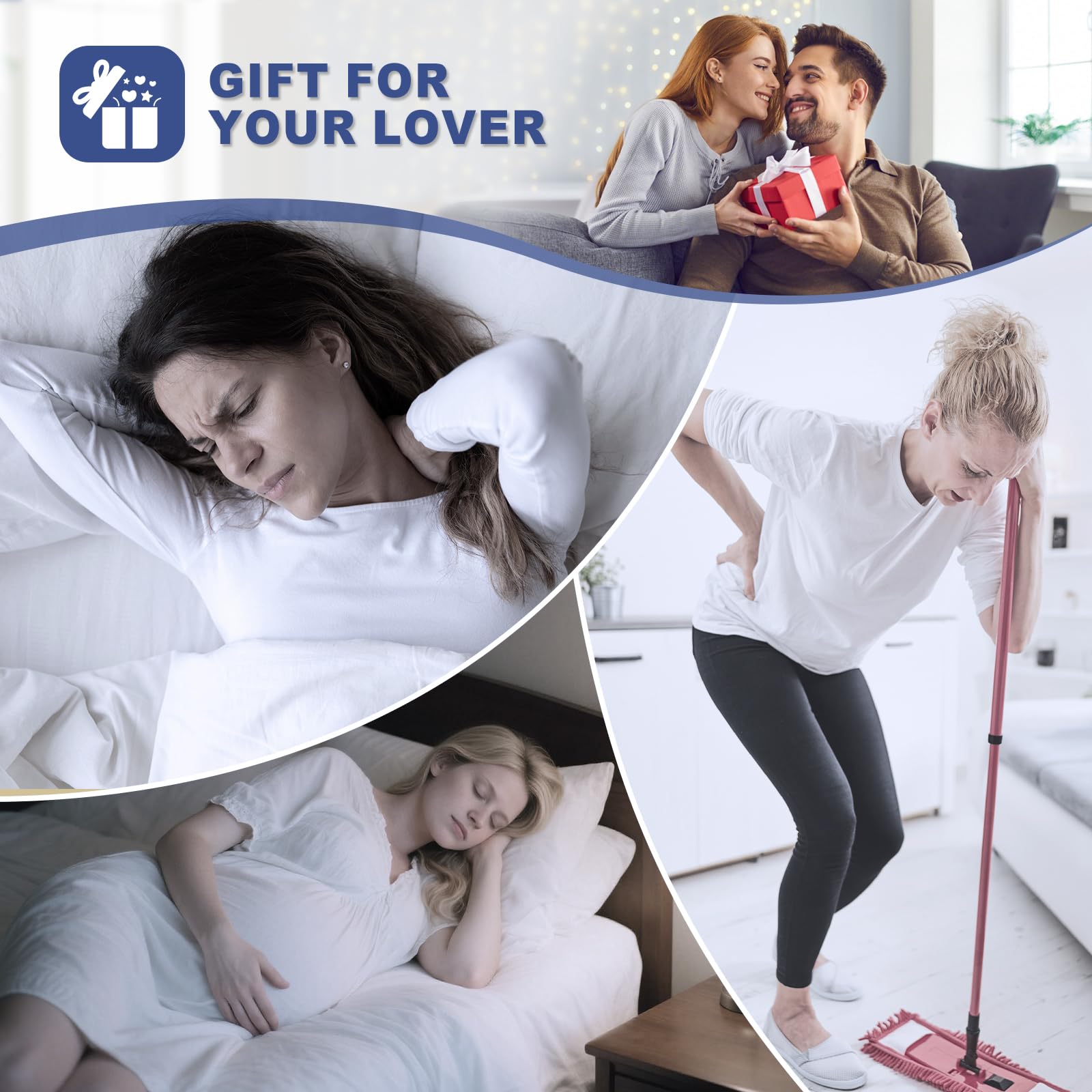 Juego de 4 almohadas de cuña para dormir, almohada ortopédica para después de la cirugía, soporte de espuma viscoelástica ajustable para sentarse en la cama, dolor de espalda, ERGE, alivio de