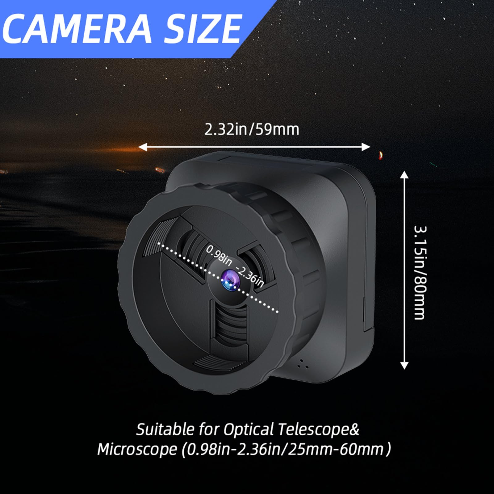 Telescopio inalámbrico de 64 MP 4K HD 2.4G WIFI con pantalla abatible, cámara monocular universal, portátil, ligera, para binoculares astronómicos, microscopio