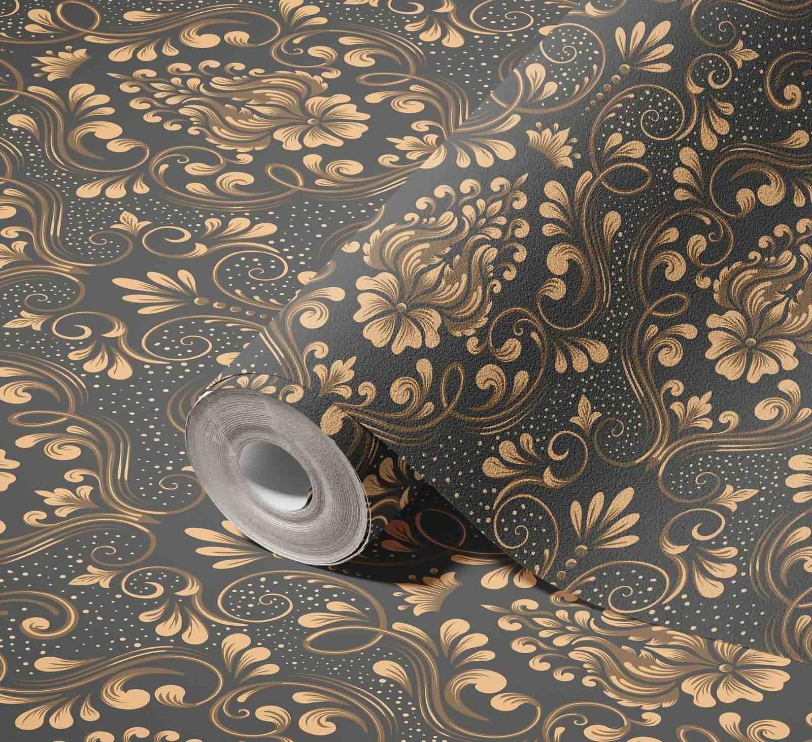 Papel pintado para sala de estar, impermeable, dorado, 45 x 1200 cm