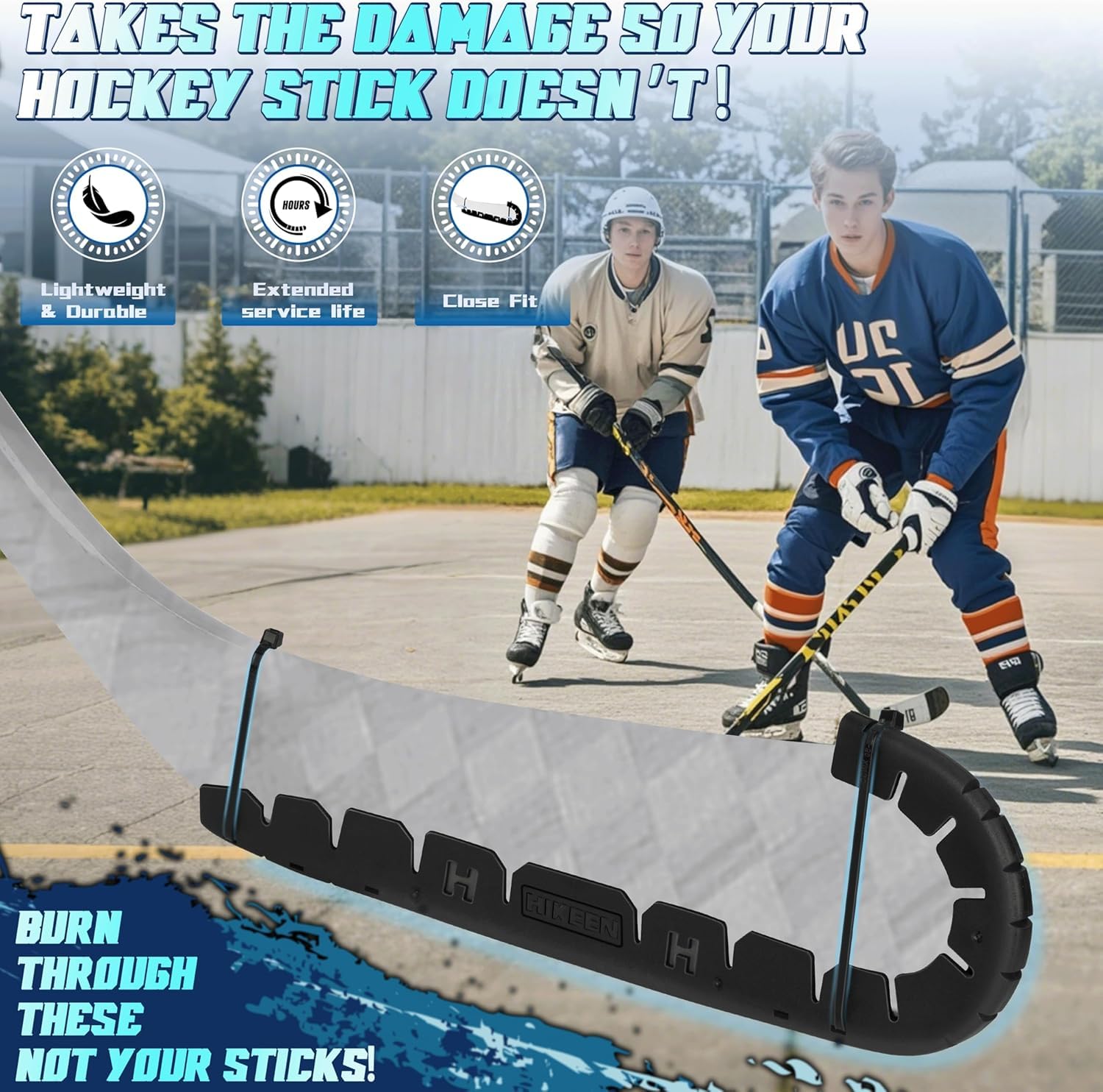 BOOSTEADY Protector de hoja con 25 lazos envolventes, protector de hoja de hockey resistente al desgaste para entrenamiento fuera del hielo, hockey callejero, hockey sobre hielo universal, apto para