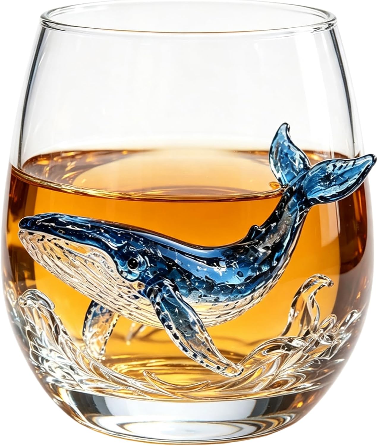 New Handmade blue ring octopus glassware, octopus drinking cup 3D marine animal handmade glassware collection, wine cup decoration gift，New-F