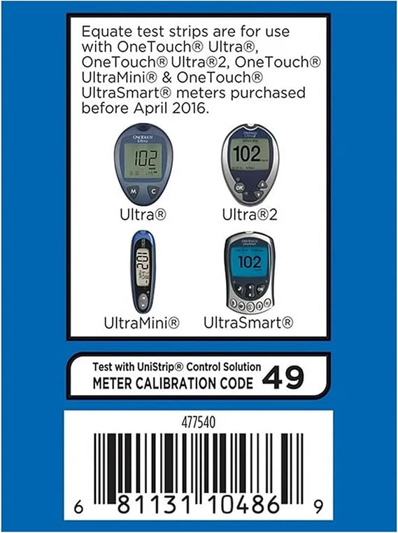 Blood Glucose Test Strips, 50 Count | Ideal for Glucose Monitor Kit, Diabetes Testing | Compatible with OneTouch Meters | Reliable Readings | Accurate & Easy to Use | High Accuracy Strips