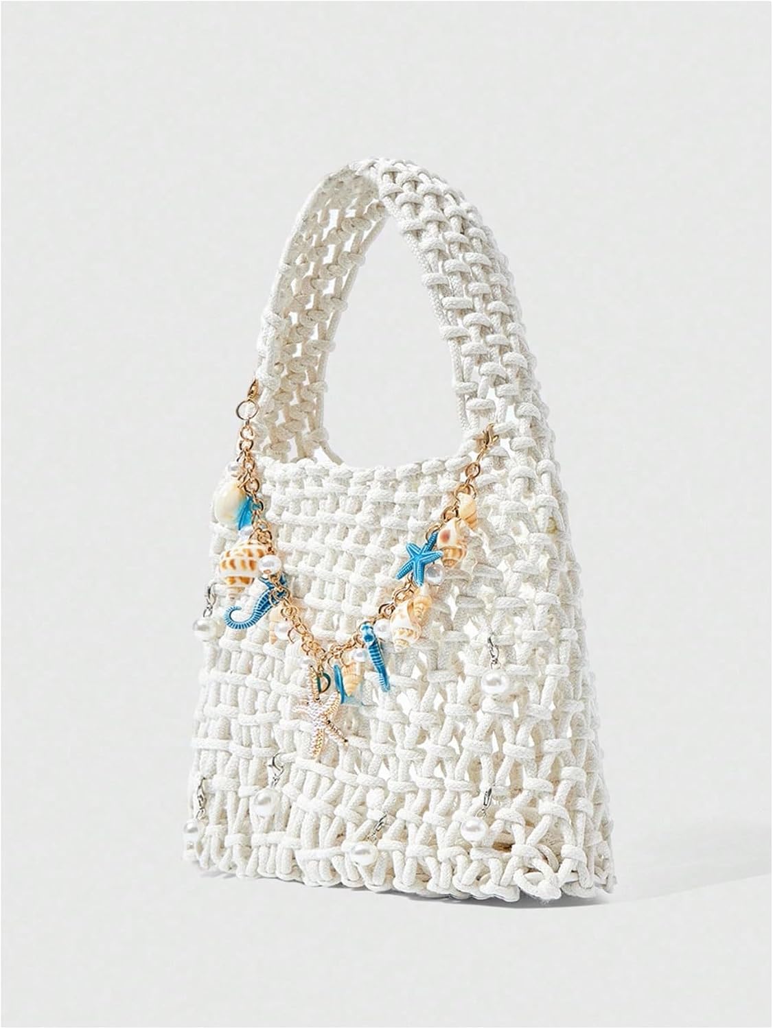 Floerns Women's Starfish Crochet Bag Clutch Purse Beach Tote Hollow Out Handbag