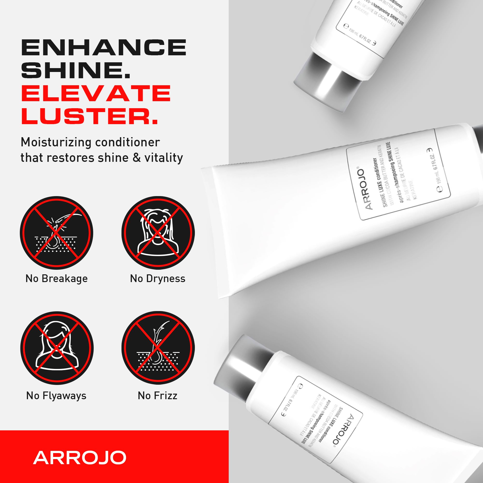 ARROJO Shine Luxe Hair Conditioner – Paraben & Sulfate Free Conditioner for Hair Shine – Moisturizing Conditioner to Add Luster & Vitality - Keratin Conditioner for Men & Women