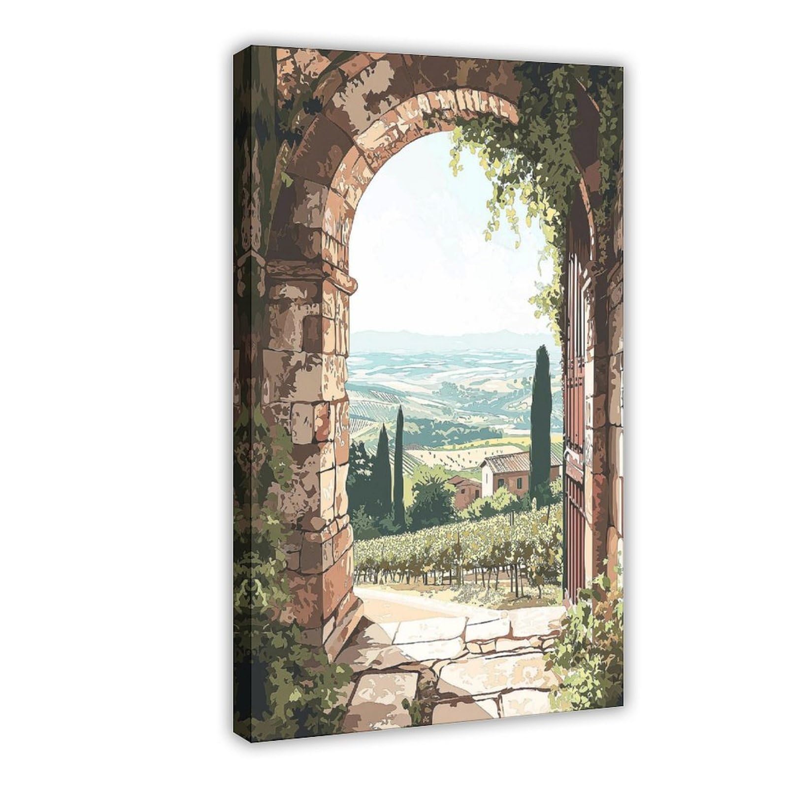 Bareronor Tuscany Arch Canvas Poster Bedroom Decor Landscape Office Room Decor Gift 12" L X 18" W