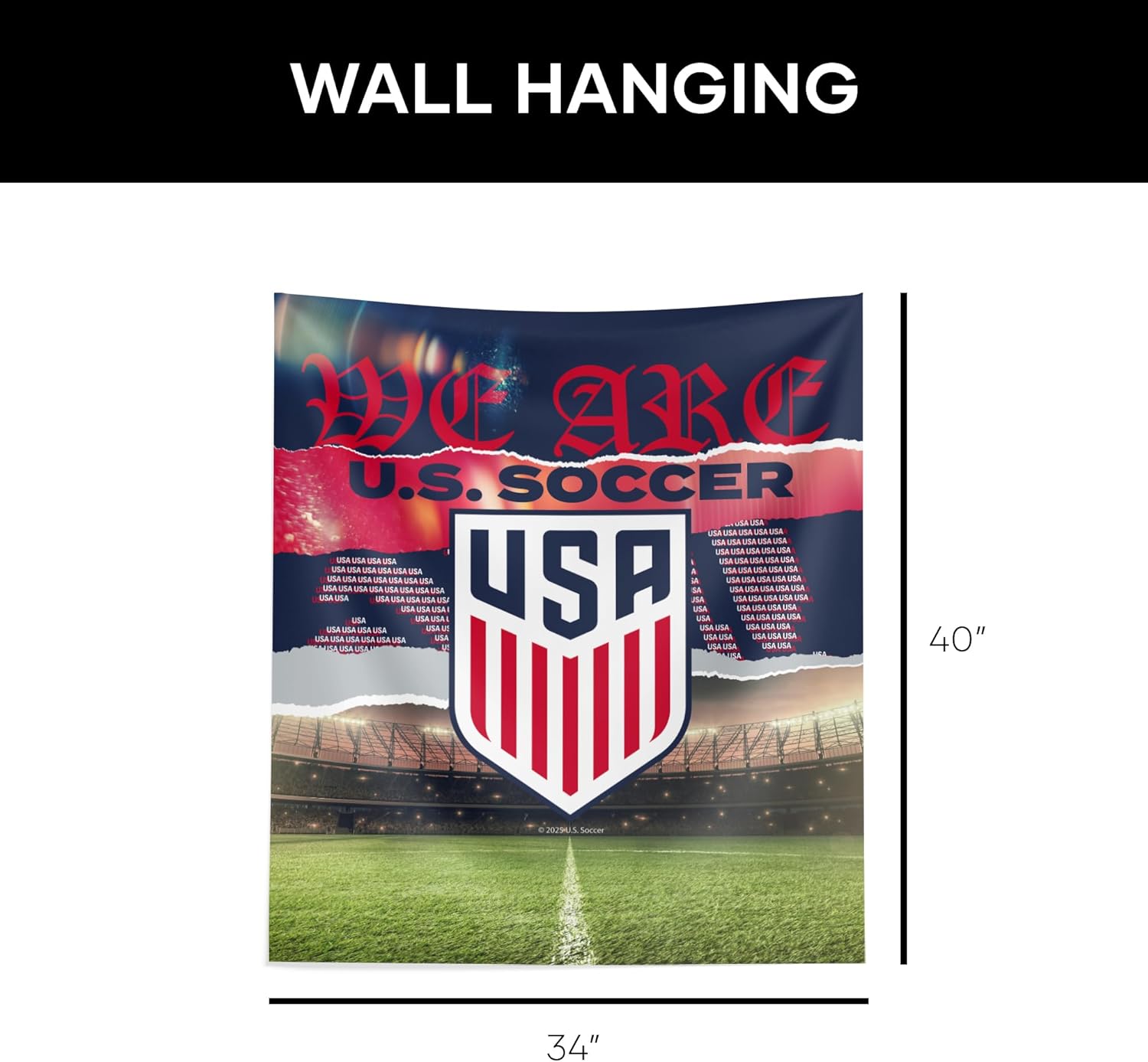 Northwest U.S. Soccer Printed Wall Hanging Tapestry, Woven Polyester Fabric, Decorative Fan Art