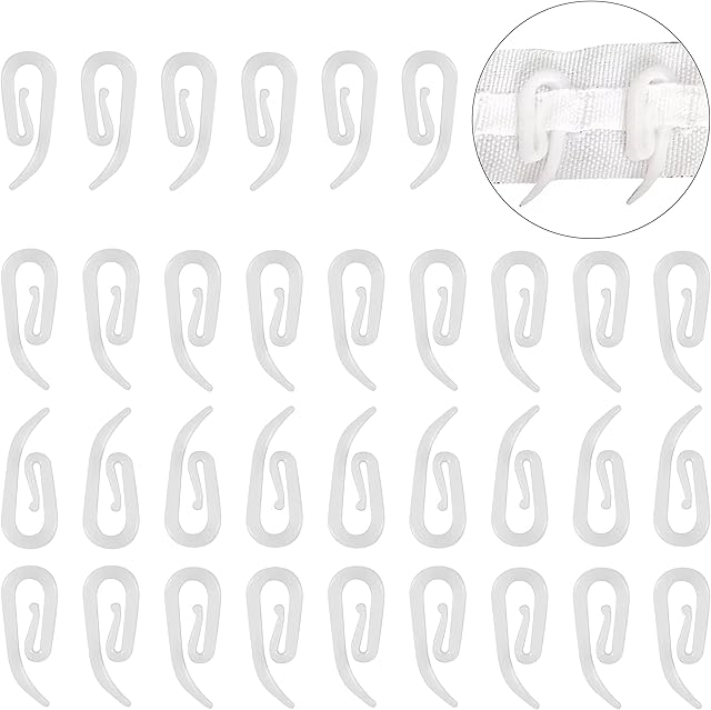 Hommakr Curtain Hooks Plastic White Pack of 130-2.8cm x 1.2cm Premium & Heavy Duty Drapery Hooks - Perfect for Windows, Doors & Shower Curtains - Fits All Types of Curtains